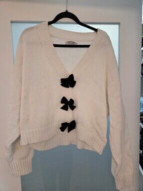 Brunette The Label Bow Cardigan (stained)